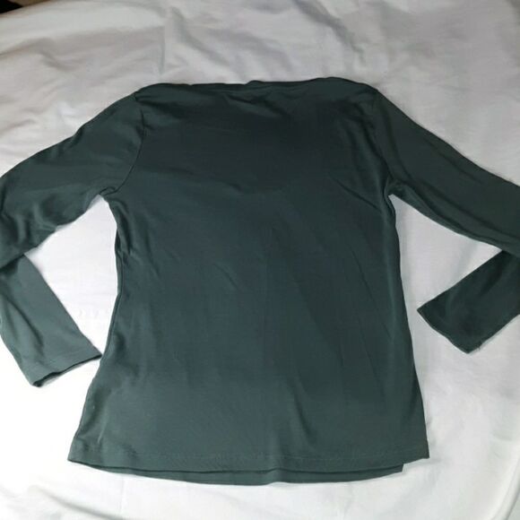 Talbots Long Sleeve‎ Scoop Neck Embellish Shirt SP - Picture 3 of 4